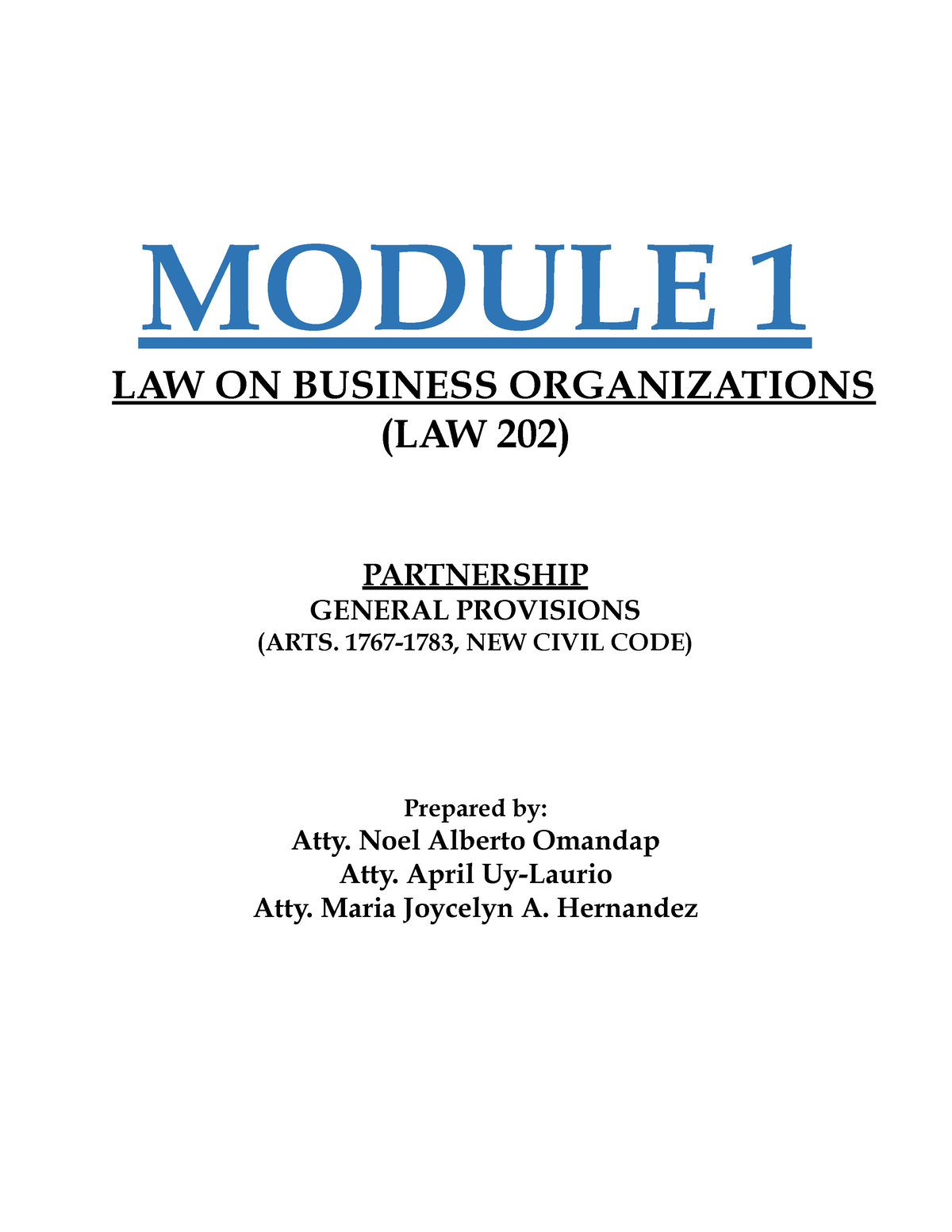 Inbound 1557880982941132462 - MODULE 1 LAW ON BUSINESS ORGANIZATIONS ...