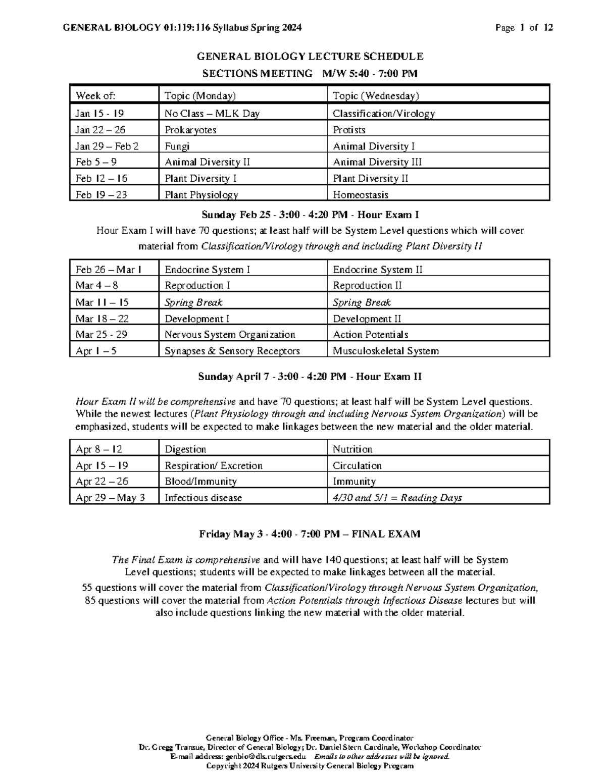 BIOS FORMS on bottom - General Biology Office - Ms. Freeman, Program ...