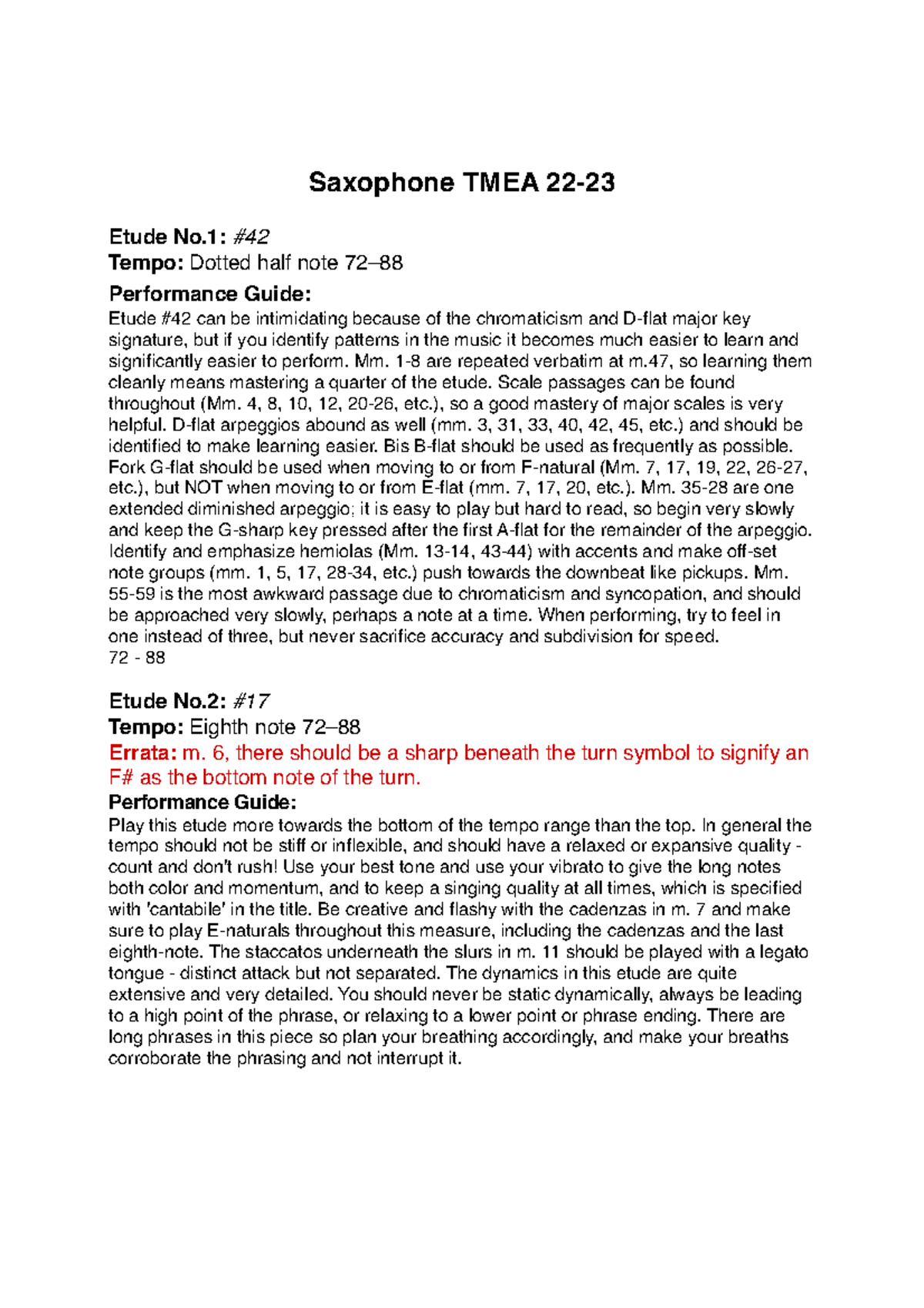 06Saxophone 20222023 Saxophone TMEA 22 Etude No Tempo Dotted