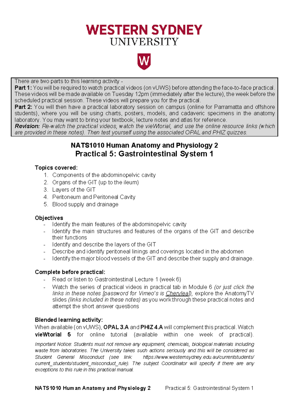 Labeled Practical 5 GIT NATS1010 Human Anatomy and Physiology 2