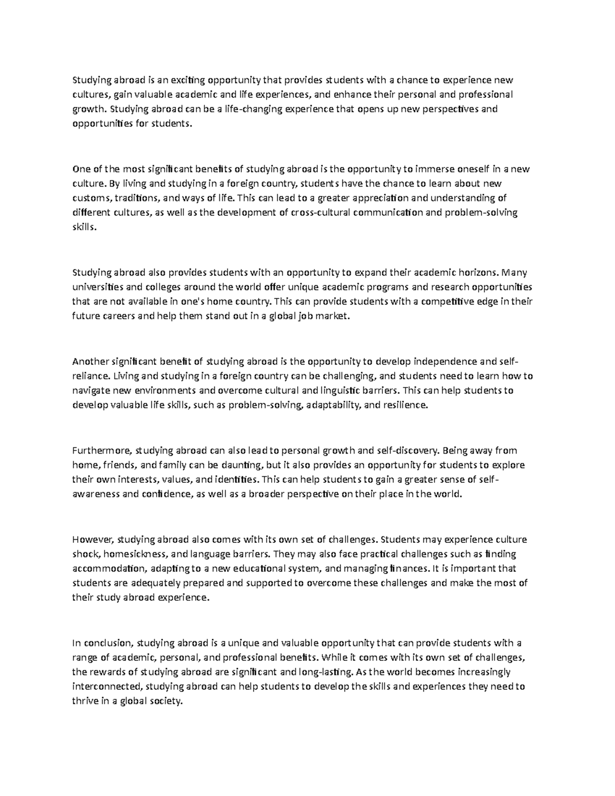 Studying abroad is an exciting opportunity that provides students with