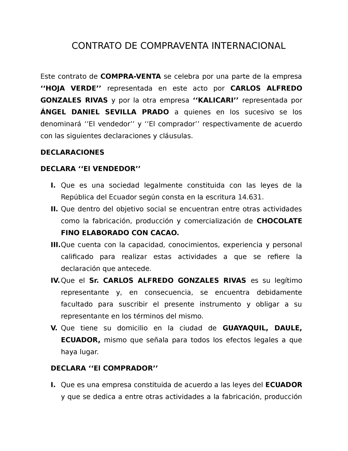 Introducir Imagen Modelo De Contrato De Compraventa Internacional Llenado Peru Abzlocal Mx
