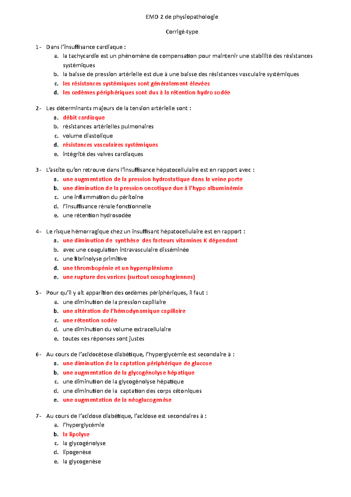 Correction 2ème EMD physiopathologie - EMD 2 de physiopathologie ...