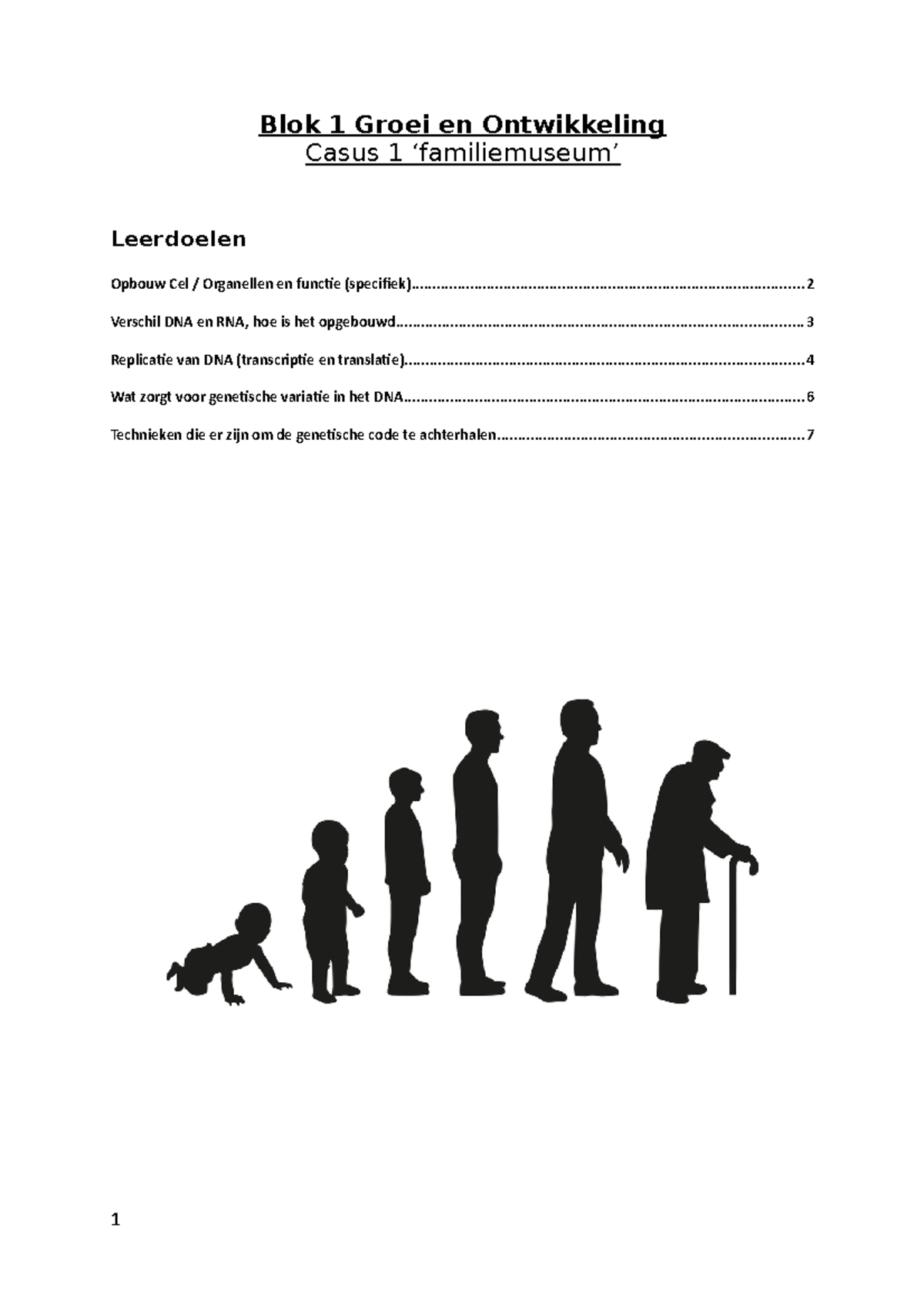 Casus 1, Blok 1 'familiemuseum' - Blok 1 Groei En Ontwikkeling Casus 1 ...