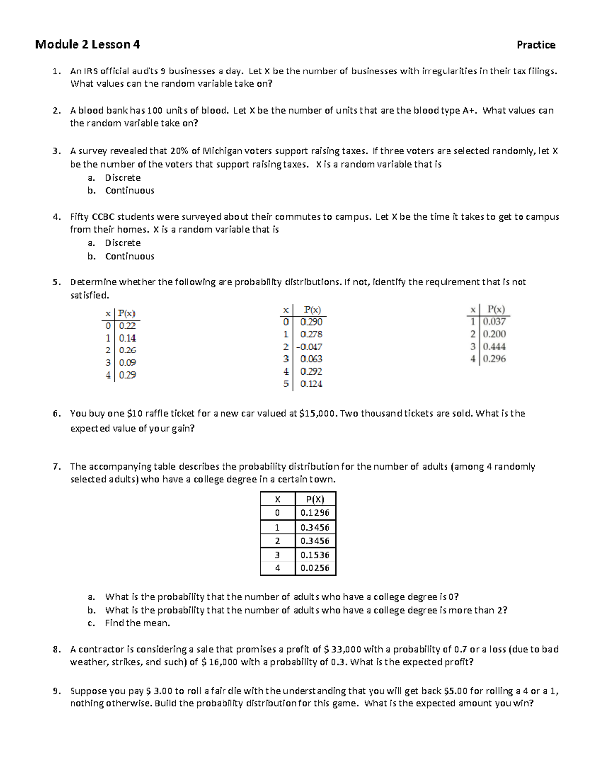 Module 2 Lesson 4 Practice Problems 22 - Module 2 Lesson 4 Practice An ...