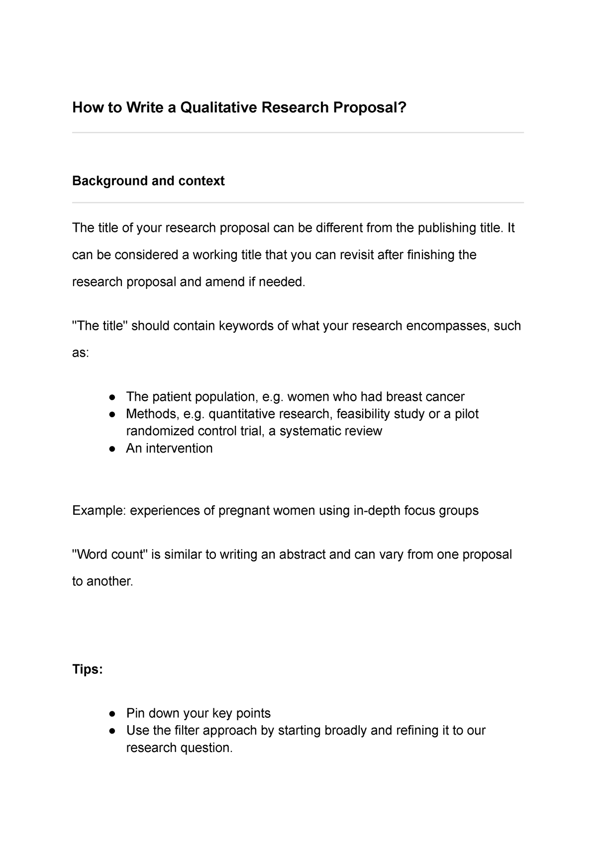 sample of a qualitative research proposal