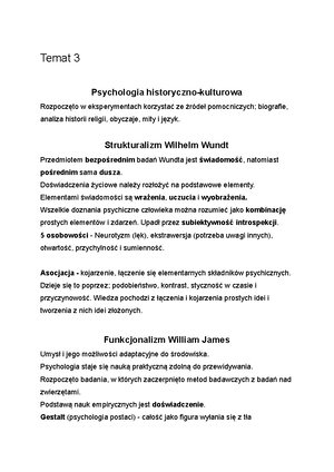 Egzamin Historia Do Behawioryzmu - Wprowadzenie Do Psychologii ...