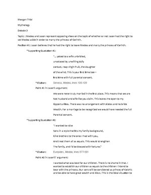 Debate 3 Mythology - ARTHIST-315 - UW-Milwaukee - StuDocu
