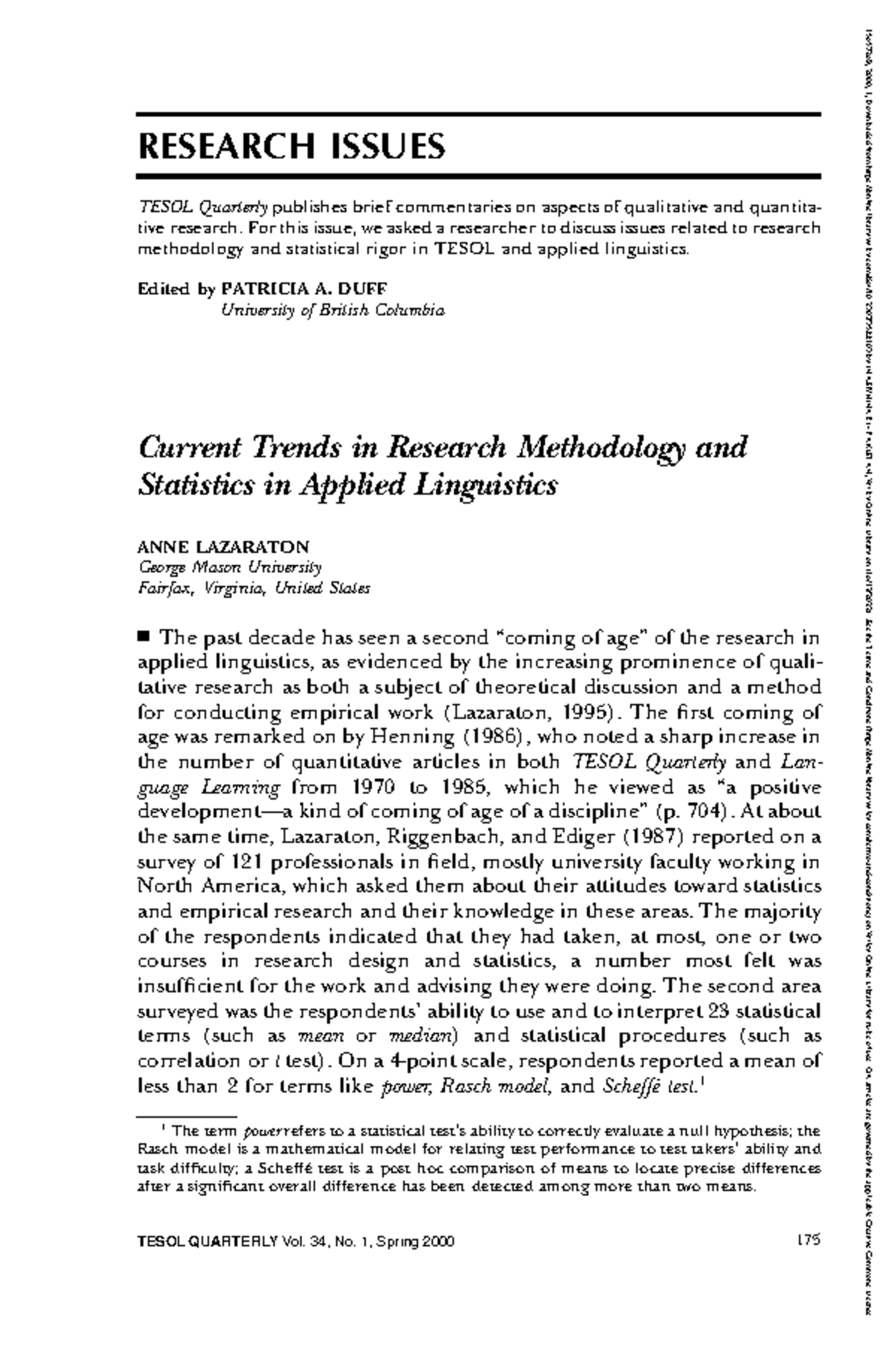 Tesol Quarterly - 2012 - DUFF - Current Trends in Research Methodology ...