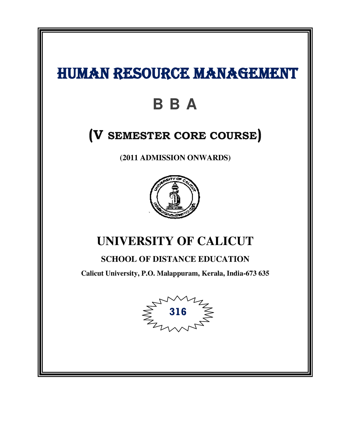 V Sem BBA Human Resource Management - HUMAN RESOURCE MANAGEMENT B B A ...