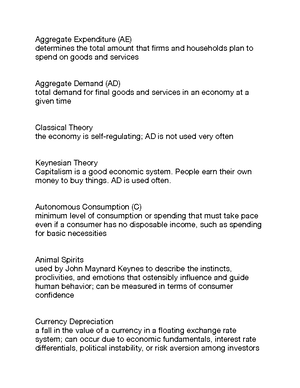 9. Exam 2 Macro Review List - ECON 104 - Penn State - Studocu
