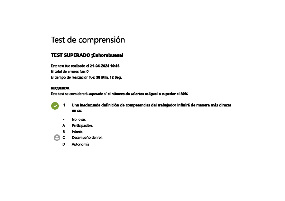 TEST TEMA 4 - TEST TEMA 4 INTRODUCCIÓN A LAS ESPECIALIDADES PREVENTIVAS ...