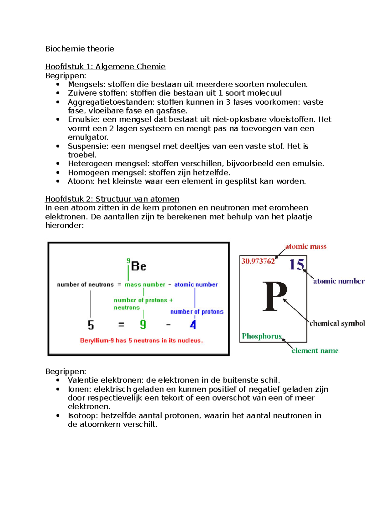 Biochemie Theorie Samenvatting - Biochemie Theorie Hoofdstuk 1 ...