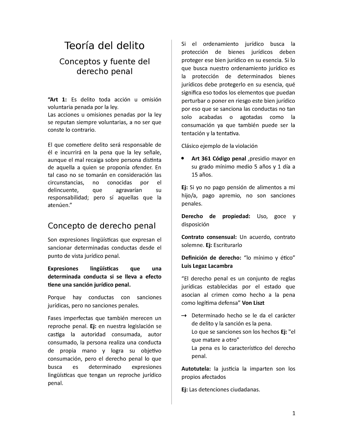 Teoría Del Delito Teoría Del Delito Conceptos Y Fuente Del Derecho Penal “art 1 Es Delito 2330