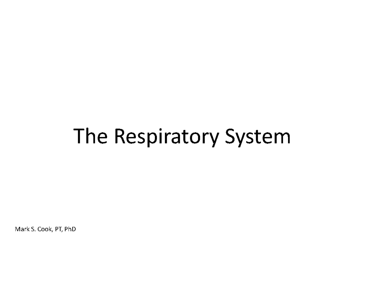 Respiratory System - lecture mote follow guide book - The Respiratory ...