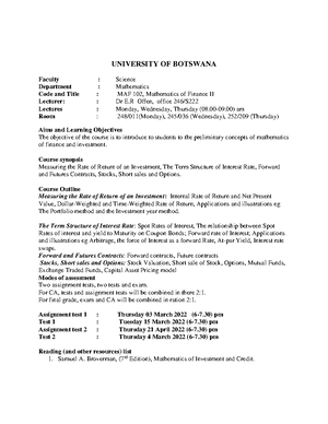 MFin Sample Exam Solution - Financial Mathematics Sample Exam ...