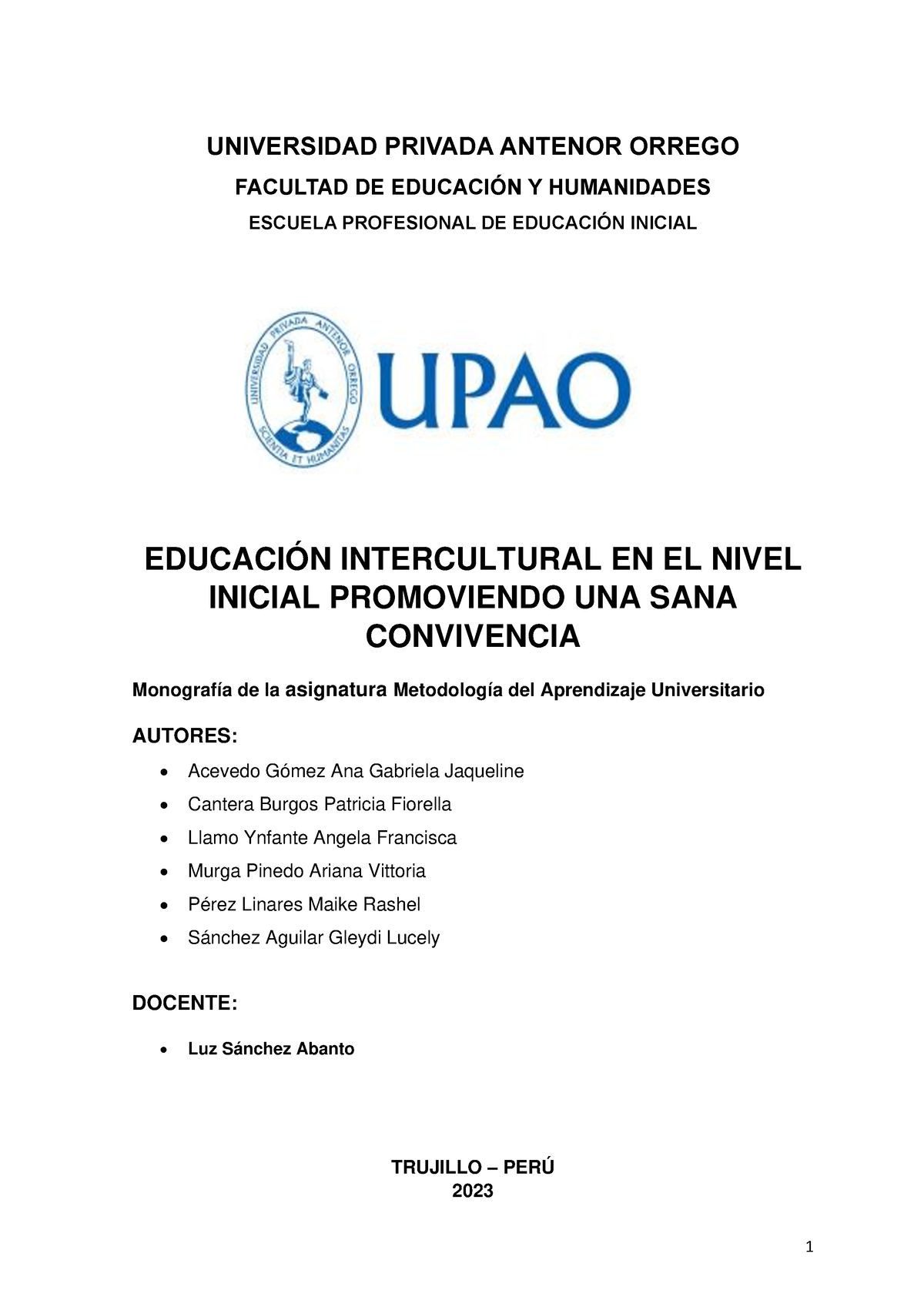 Monograf A De Metodologia - Avance - UNIVERSIDAD PRIVADA ANTENOR ORREGO ...