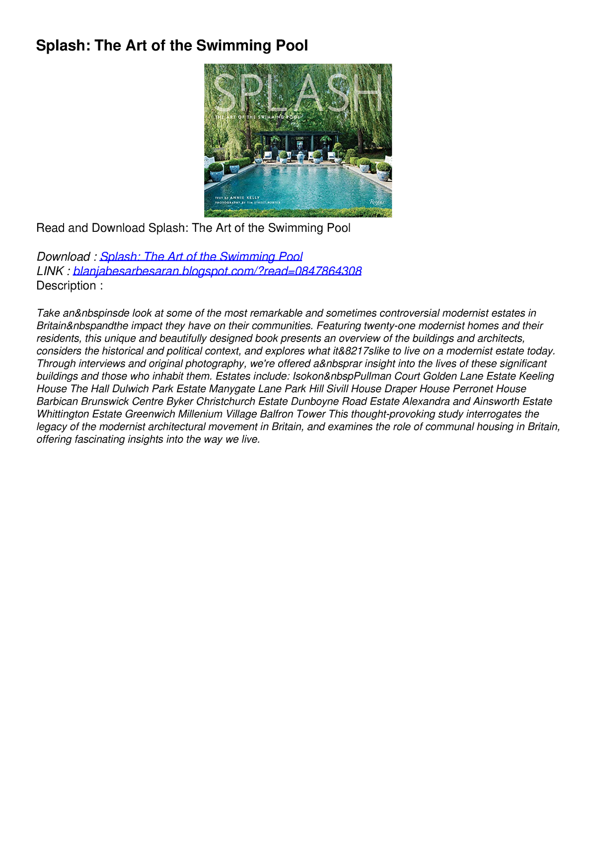 literature review on swimming pool water