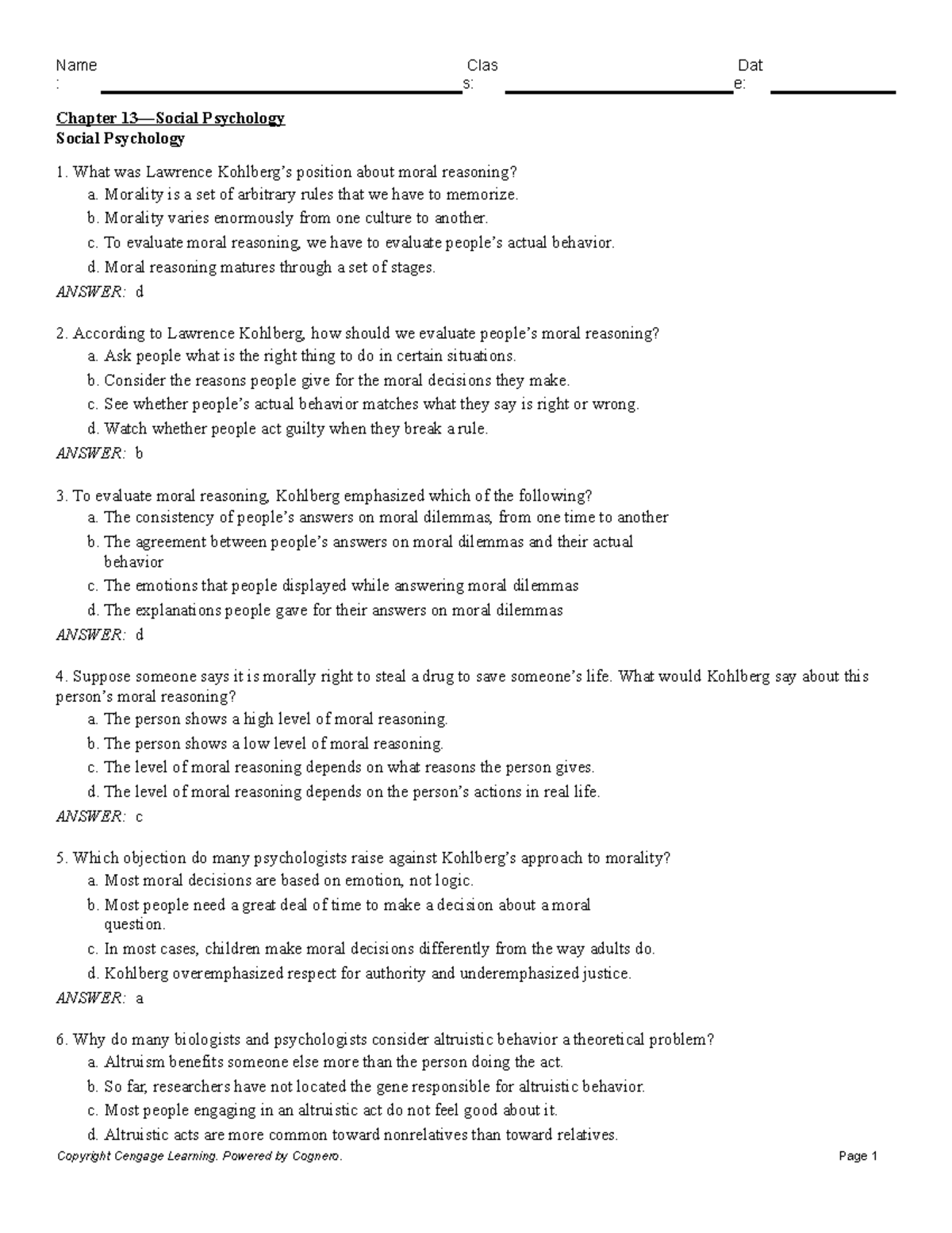 Chapter 13 Social Psychology Chapter 13 Social PsychologySocial