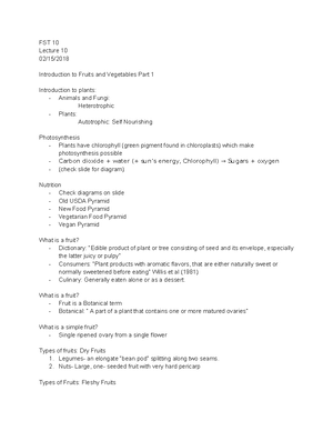 Lecture 11 - These are all the notes I took during class - FST 10 ...
