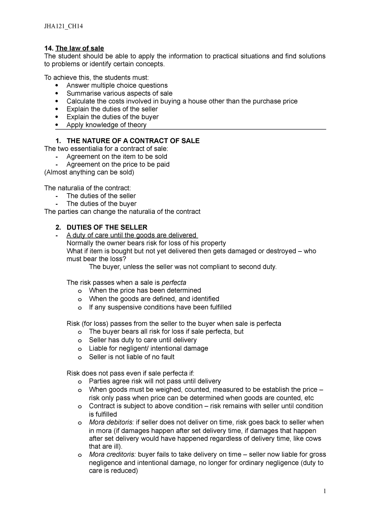 jha121-ch14-summary-jha121-ch14-14-the-law-of-sale-the-student