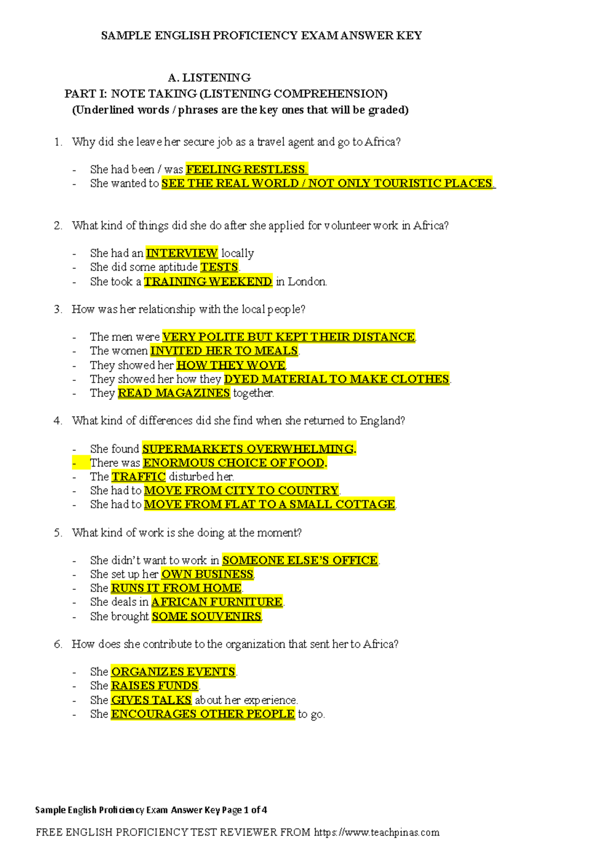 Sample EPT with Answers Part 1 (www - SAMPLE ENGLISH PROFICIENCY EXAM ...