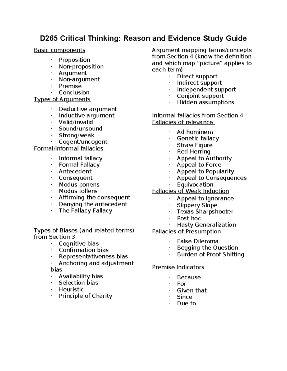 wgu critical thinking reason and evidence