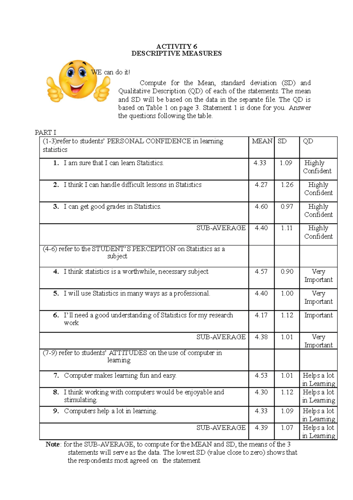Catherine Jones Llerin - Activity 6 variation - ACTIVITY 6 DESCRIPTIVE ...