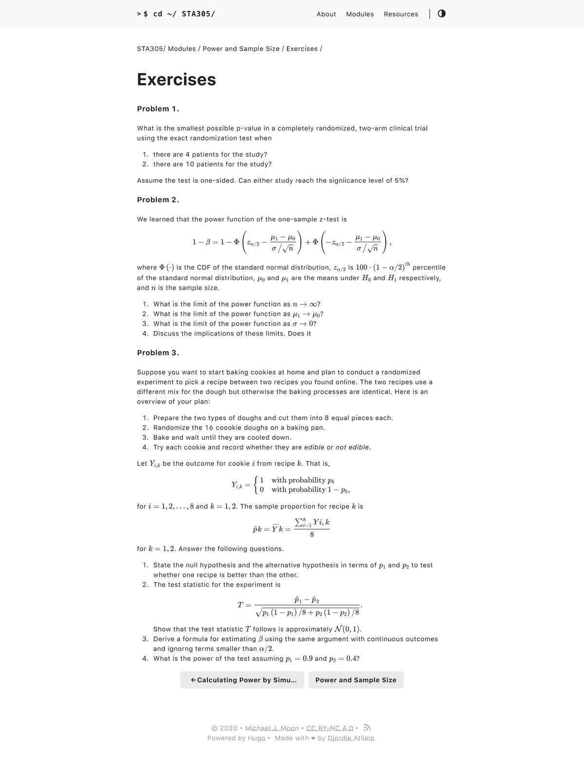 design of experiments exercises