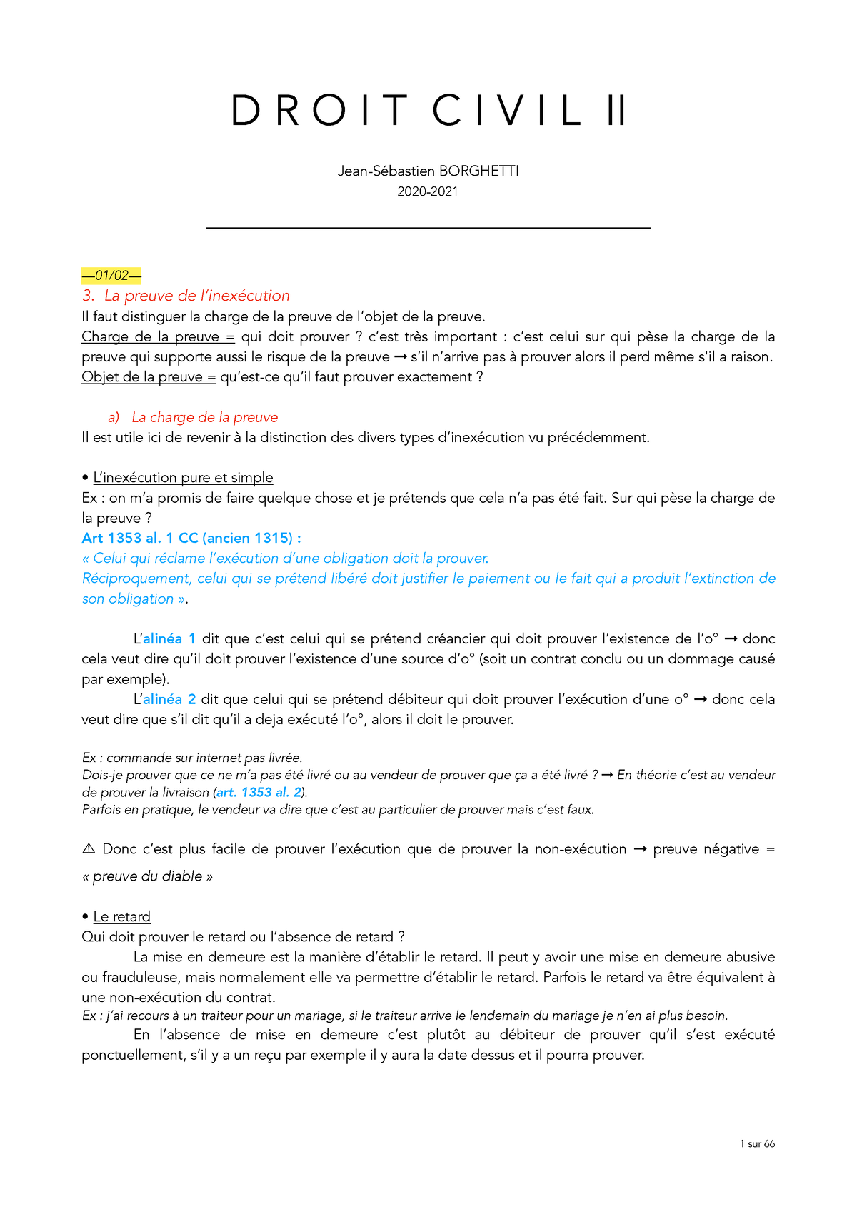 Droit Civil L2-S2 (droits Des Obligations) - D R O I T C I V I L II ...