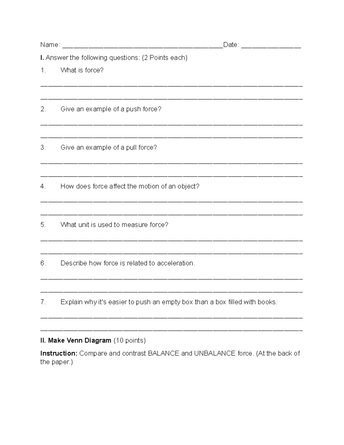 QUIZ- Force - n/a - Name ...