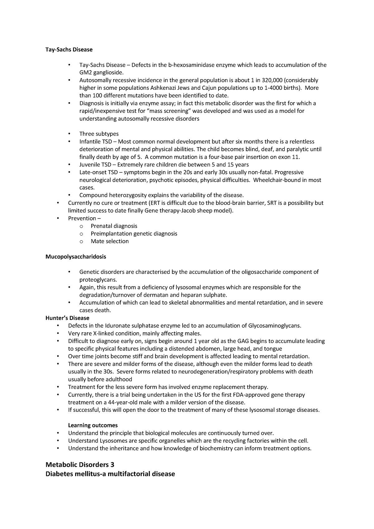 Metabolic disorders notes - Tay-Sachs Disease • Tay-Sachs Disease ...