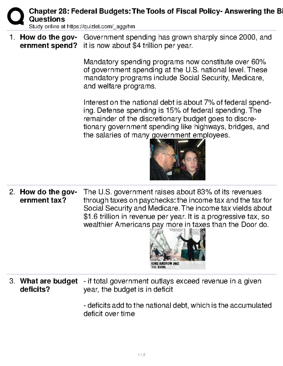 Chapter 28 Federal Budgets The Tools of Fiscal Policy Answering the