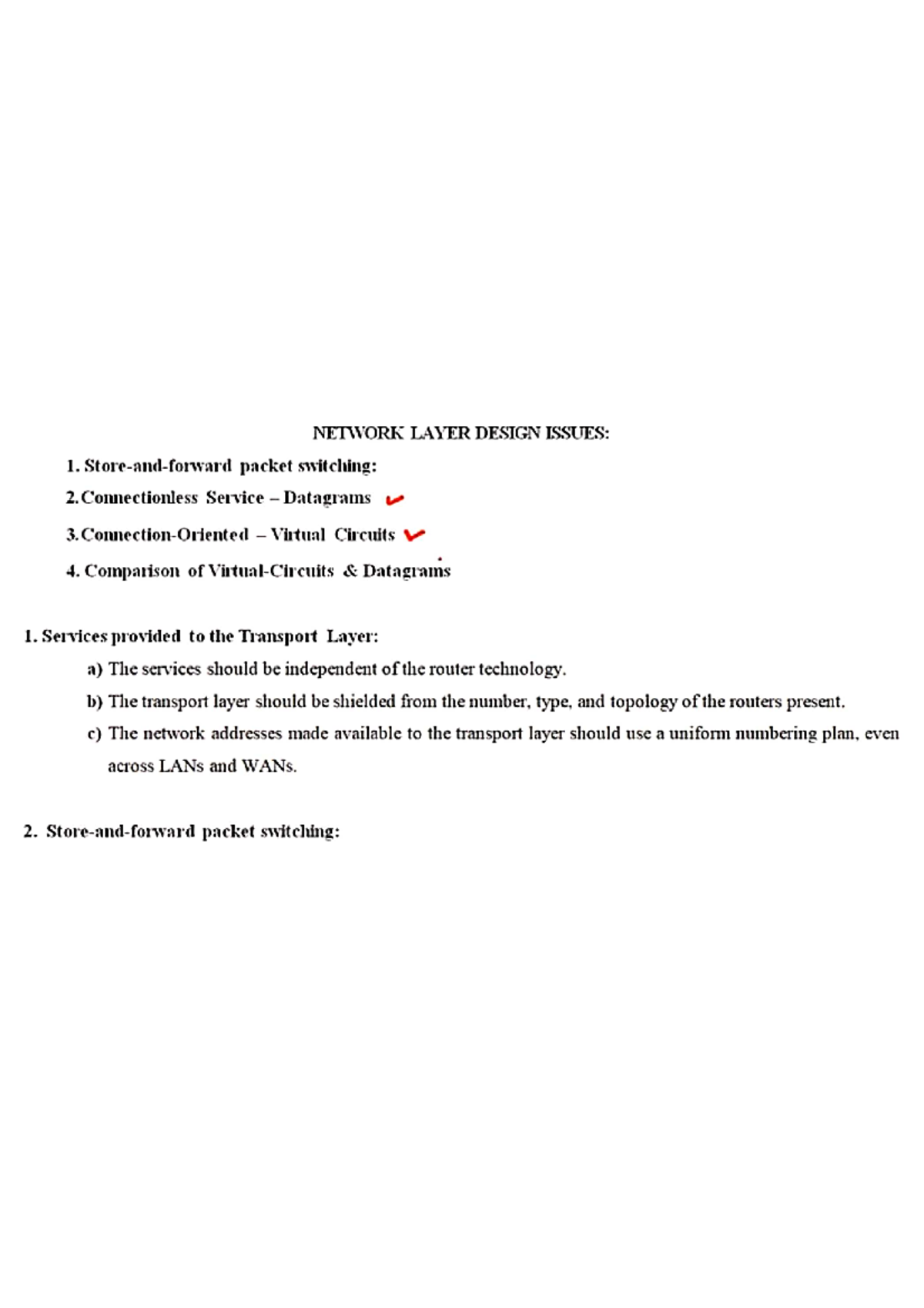 Unit 3 cn - Lecture notes of unit 5 cn - NETWORK LAYER DESIGN ISSUES: 1 ...