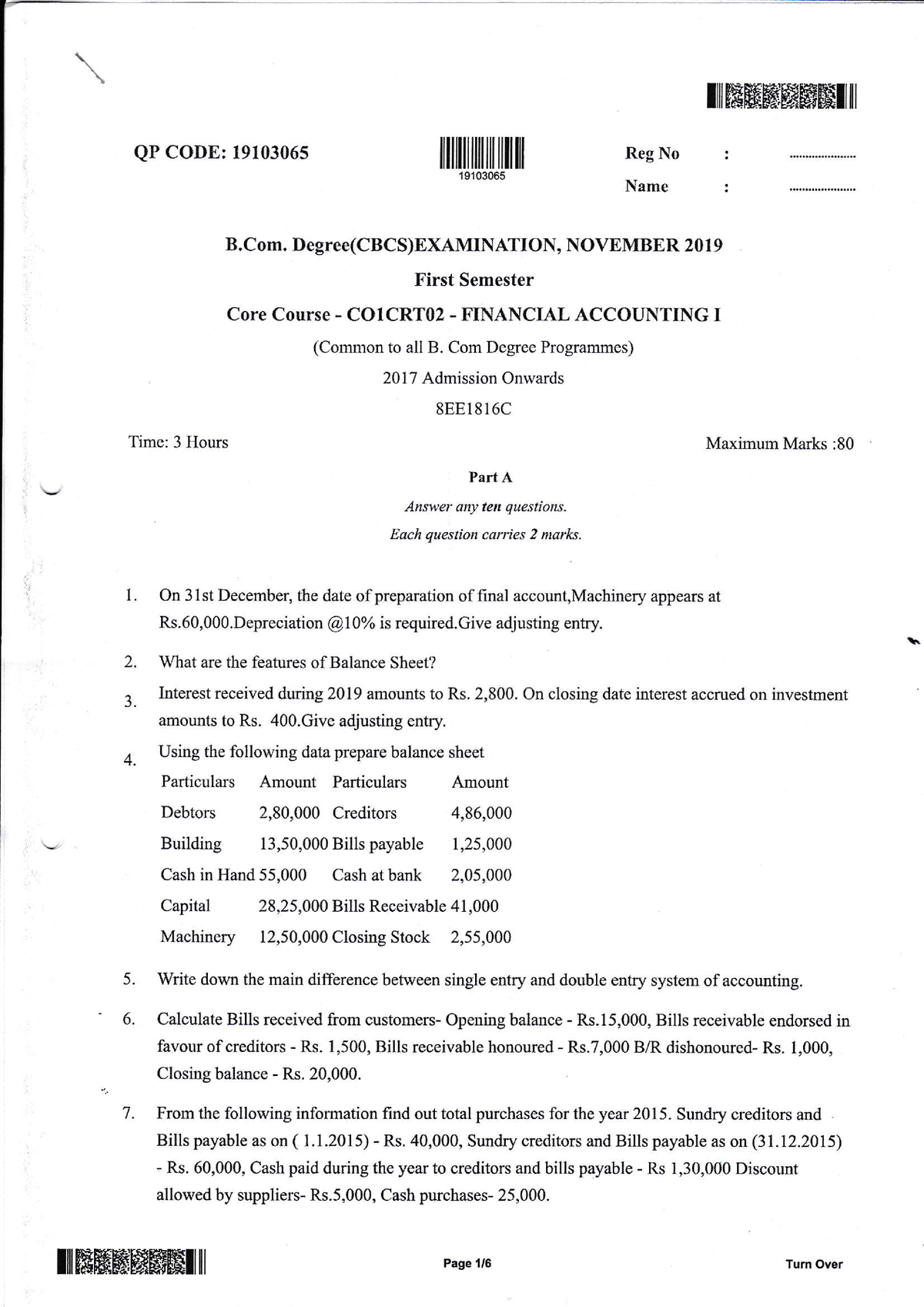 10964366781 St Sem Financial Accounting-1 Nov 19 ACC - QP CODE ...