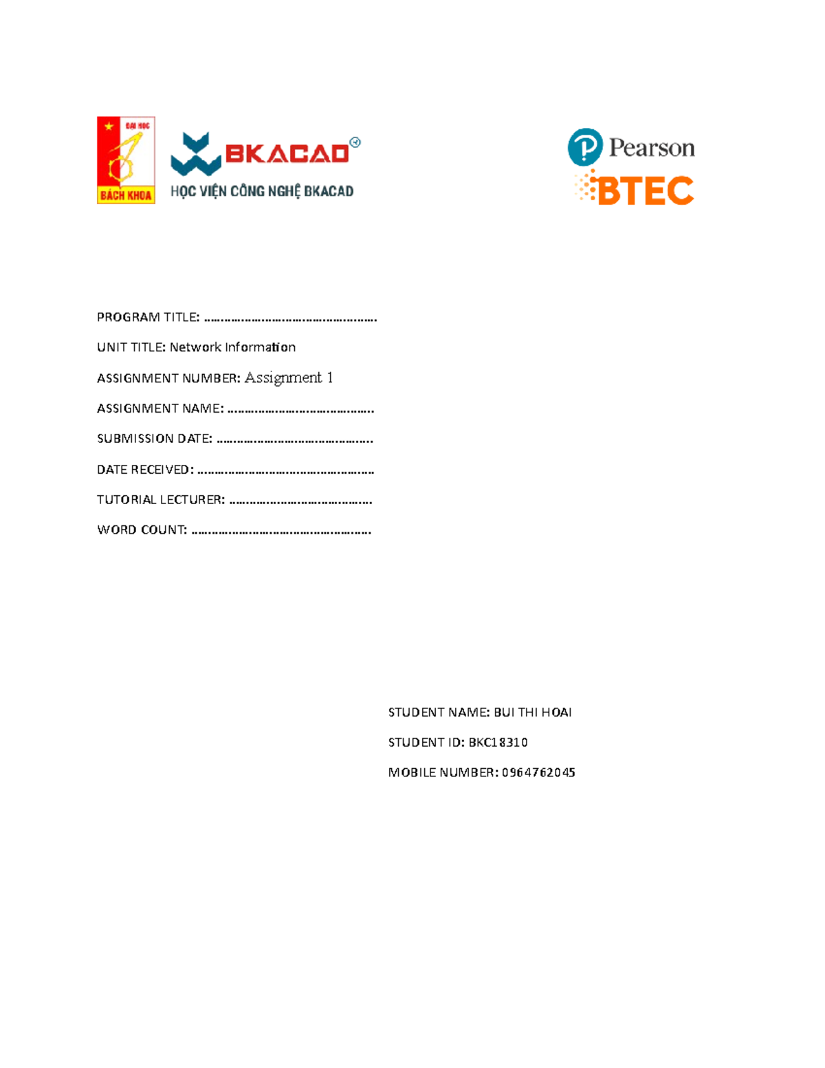 Assignment-NW - BASIC ASSIGNMENT - PROGRAM TITLE: - Studocu