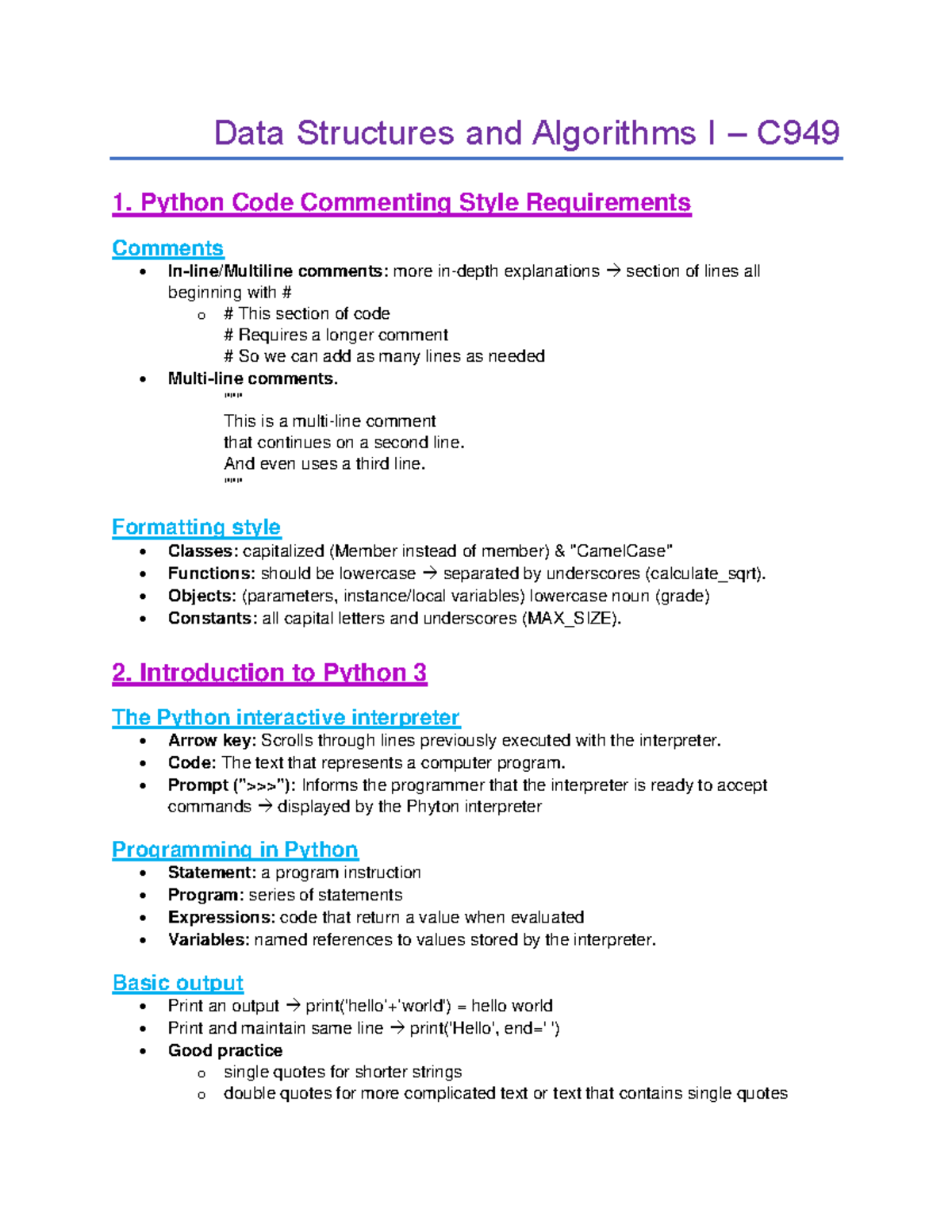 Data Structures And Algorithms I (C949) To Share - Data Structures And ...