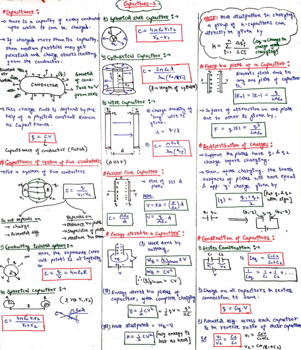 Capacitors note - Capacitance: There is a capacity of every conducted 3 ...