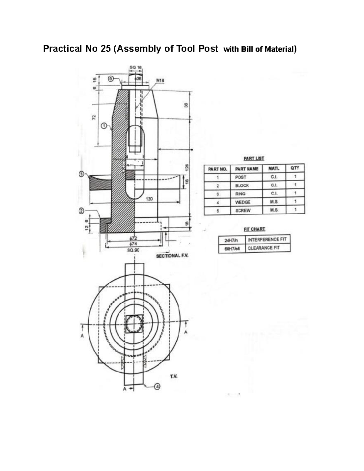 Cad practical 25,26,27,31,32,33 - Practical No 25 (Assembly of Tool ...