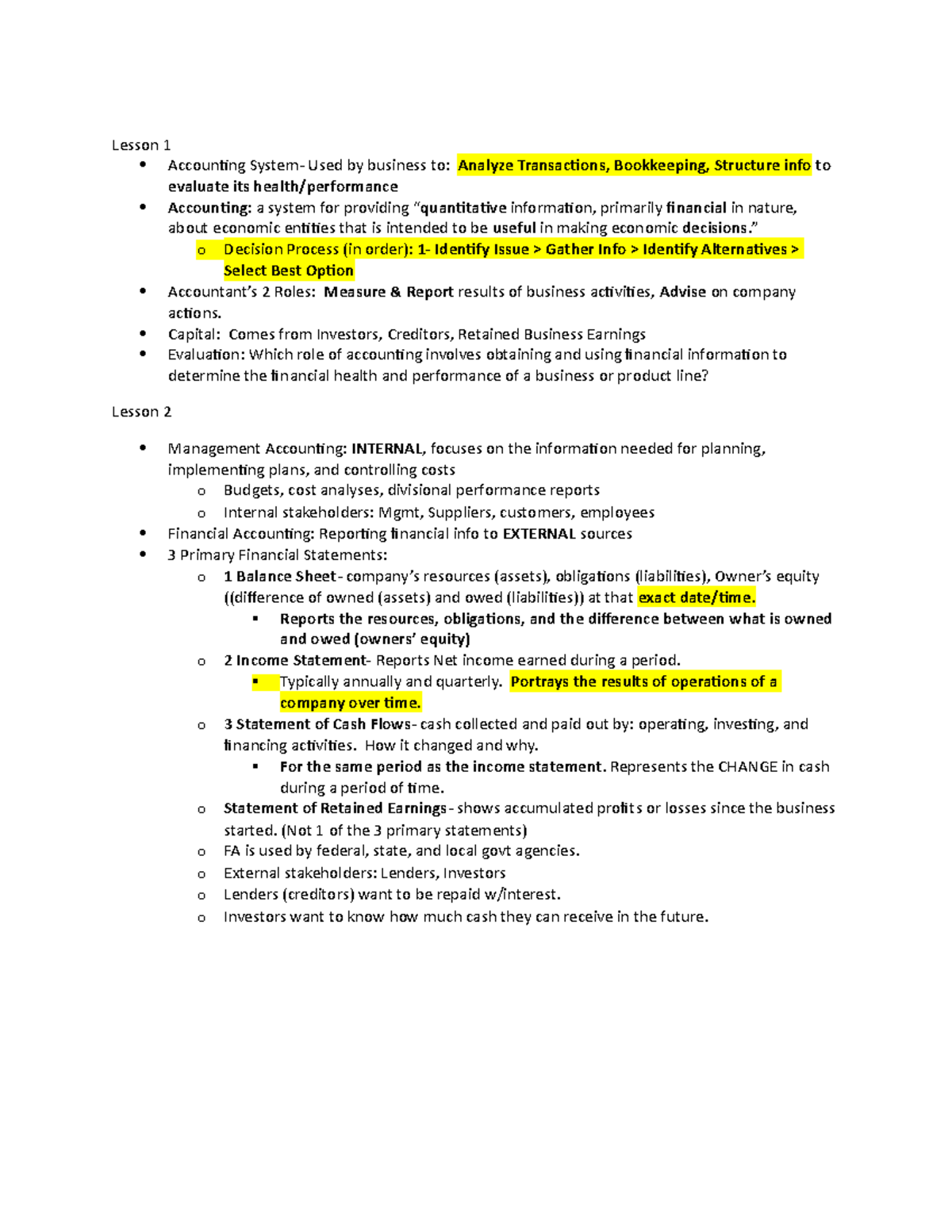 Accounting Lesson 1 & Lesson 2 - Lesson 1 Accounting System- Used by ...