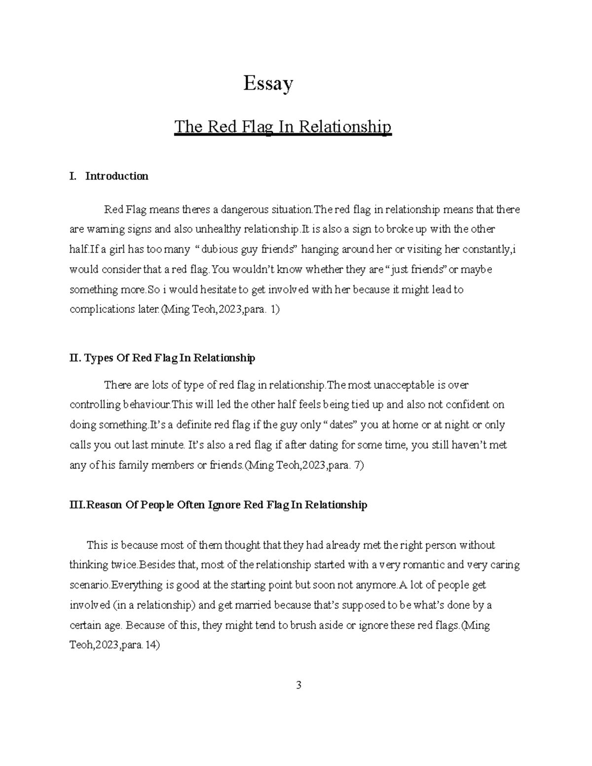 Untitled document2 Essay The Red Flag In Relationship I