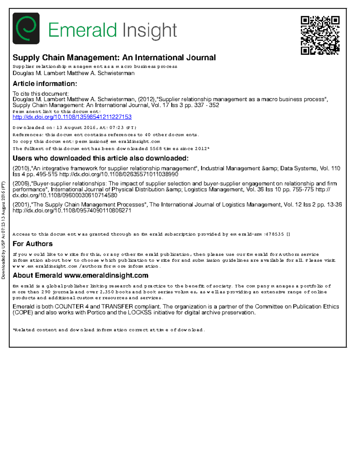 Bt SCM FTU2 - Supplier relationship management as a macro business ...
