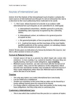 The Importance of Treaties in Public International Law - Studocu