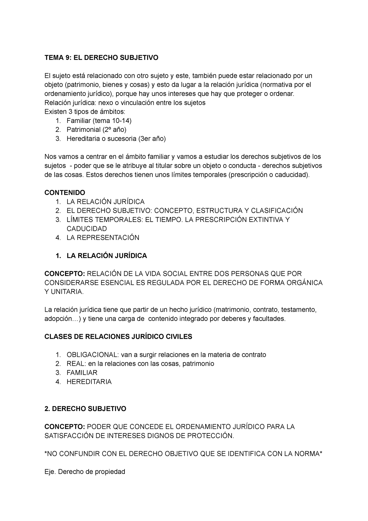 TEMA 9 Derecho Subjetivo - TEMA 9: EL DERECHO SUBJETIVO El Sujeto Está ...