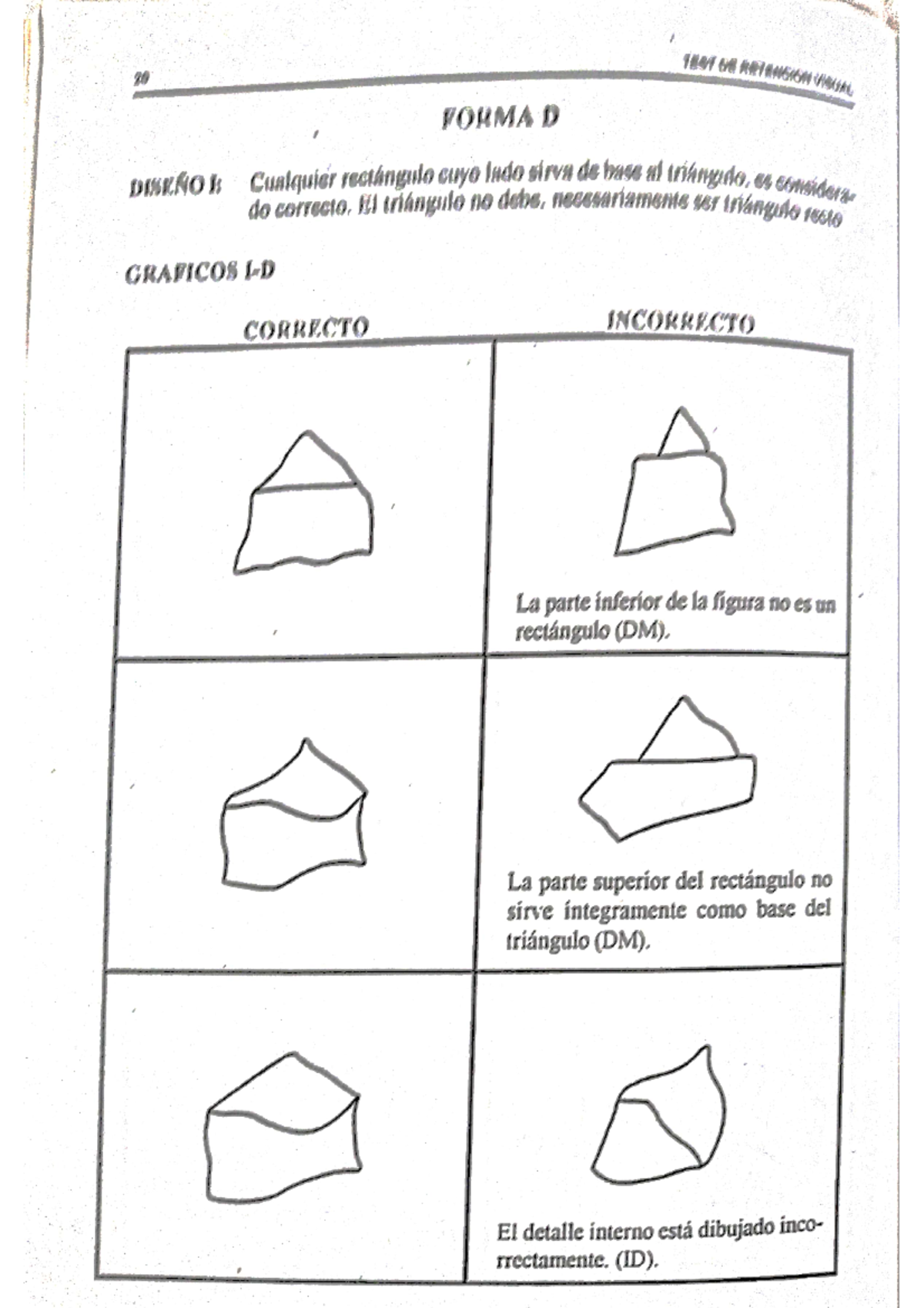 Benton Errores Forma D - Preba de daño organico - Psicología Educativa ...