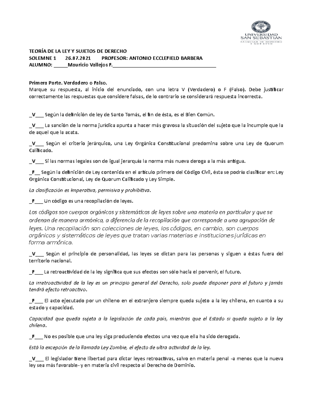 Solemne Teoría DE LA LEY Y Sujetos DE Derecho - Teoría de la Ley y las ...