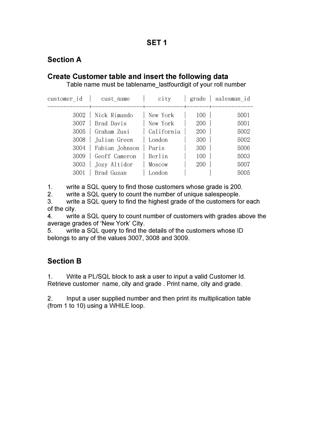 dbms-lab-sessional-paper-set-1-section-a-create-customer-table-and