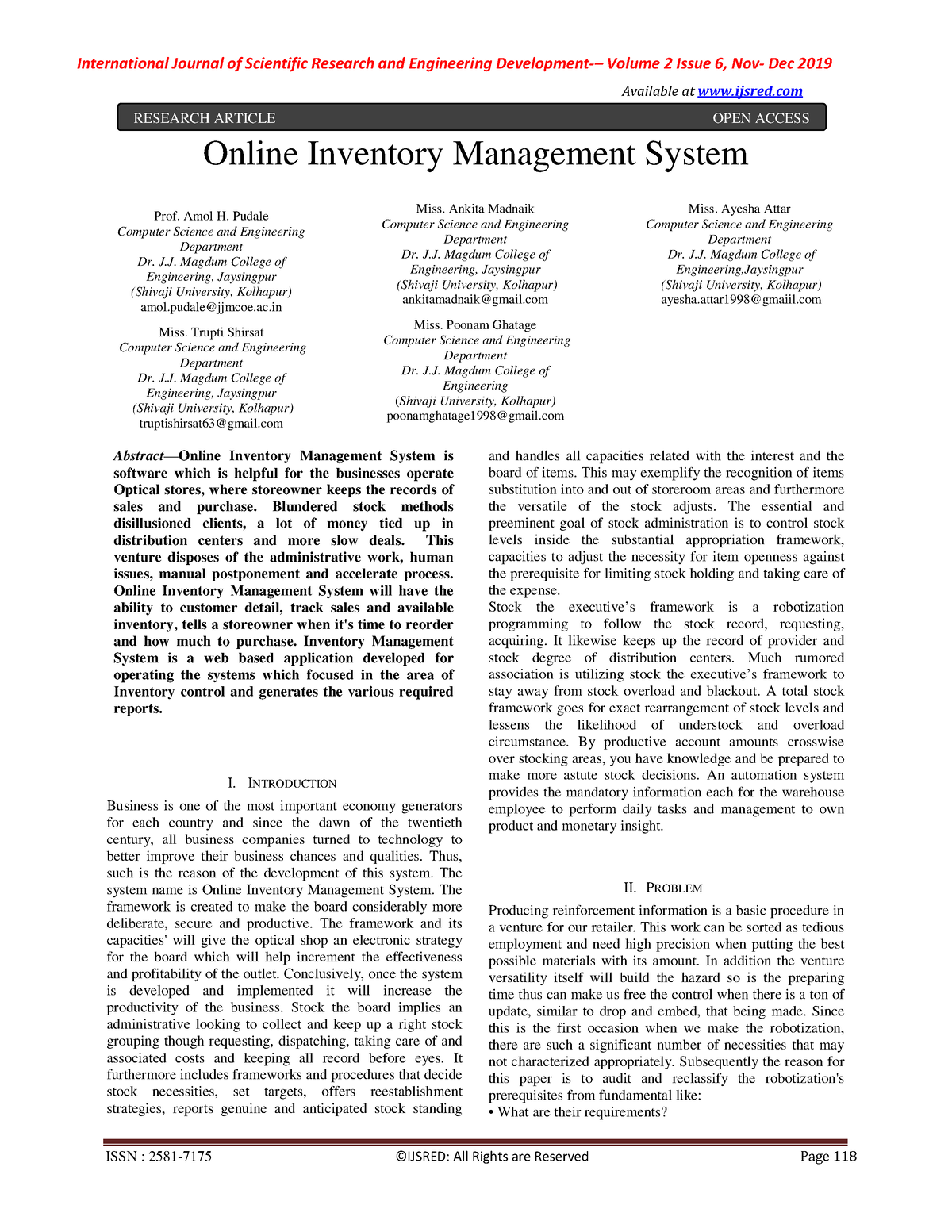 Online Inventory Management System - International Journal Of ...