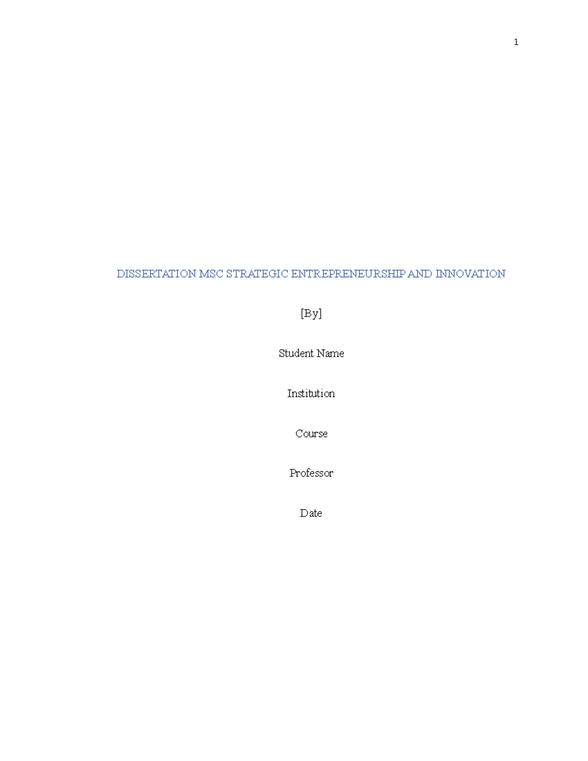 business plan dissertation pdf