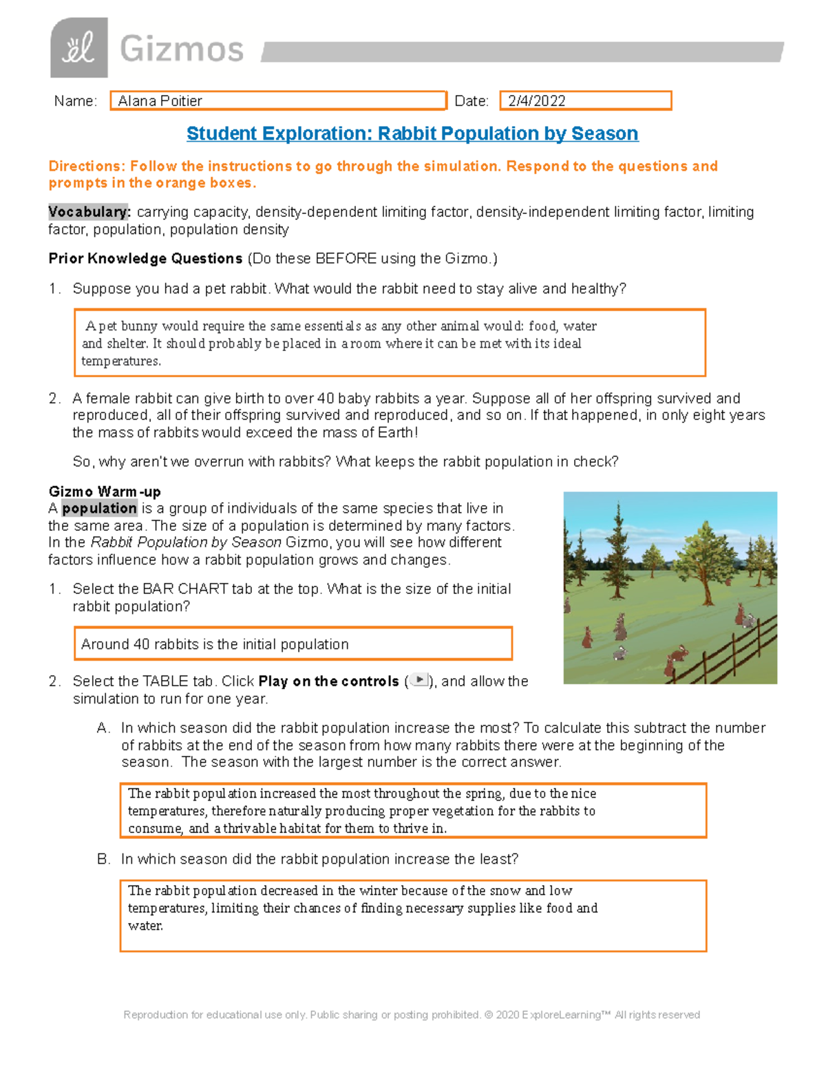 Copy of Rabbit Population Season SE - Name: Alana Poitier Date: 2/4 ...